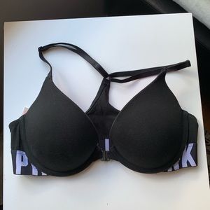 Black pink push up bra